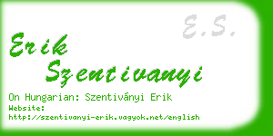erik szentivanyi business card
